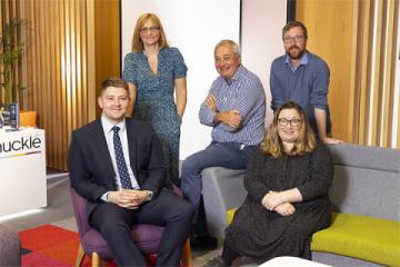 Tom Seed with some of the partners in the SEC team: Joanne Davison, Tony McPhillips, Samantha Pritchard and Chris Hook