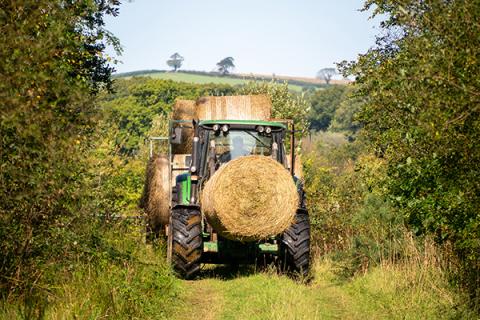 tractor in a field