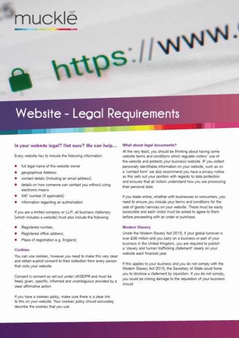 Website health check - legal requirements