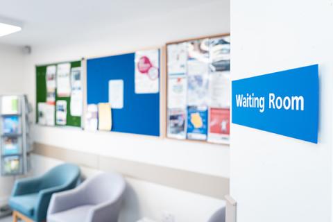 A waiting room at a GP surgery