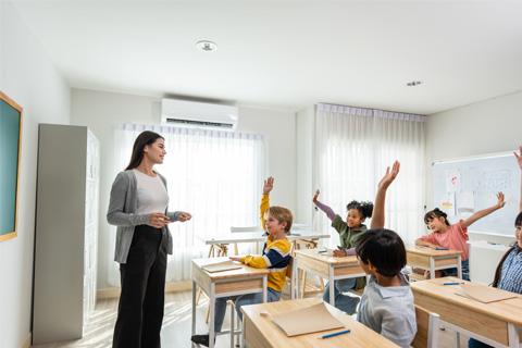 Teaching teaching a classroom of primary school students