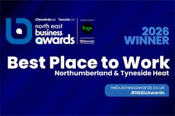 A blue and white logo with 'best Place to work' written on it