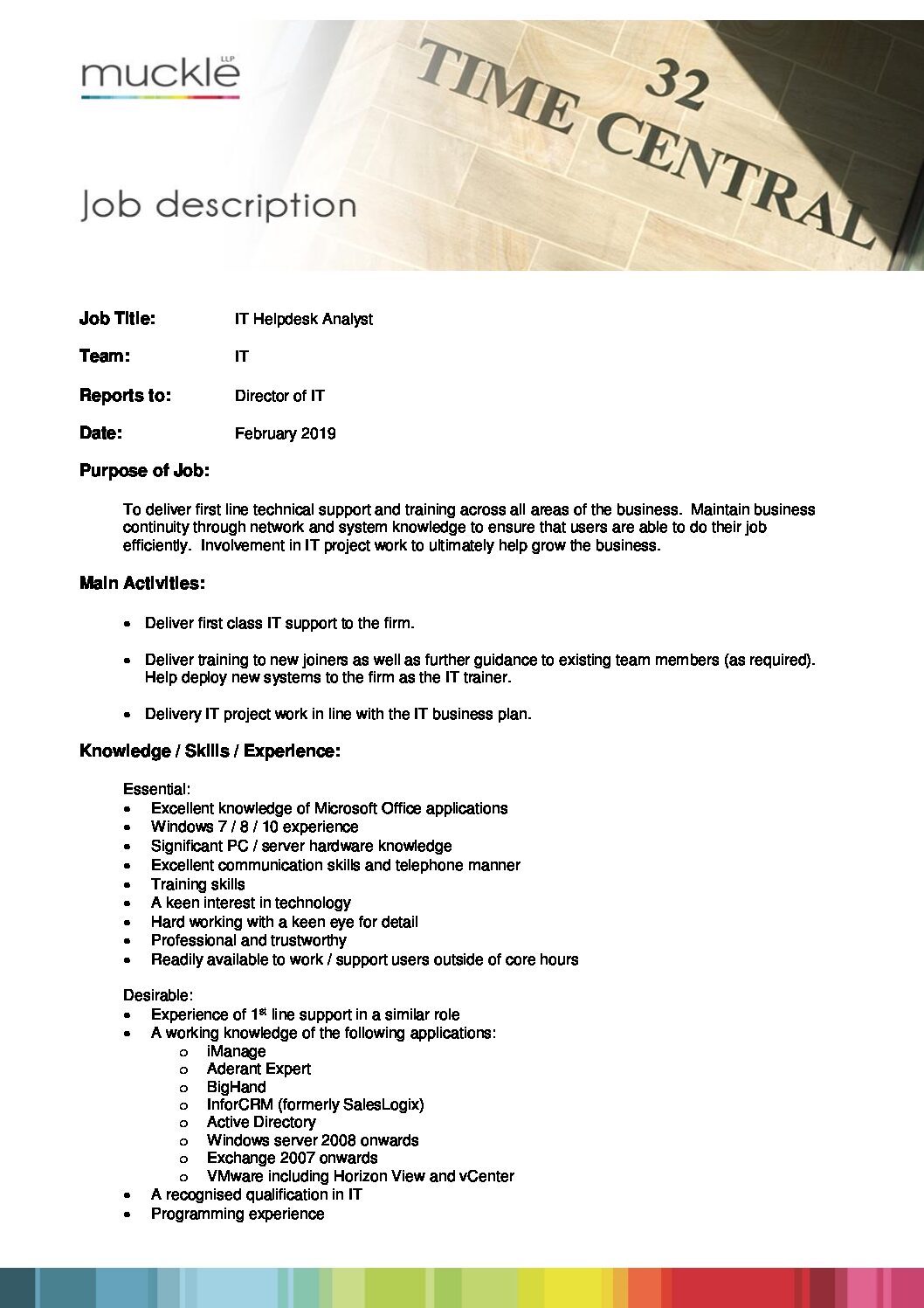 Help Desk Analyst Job Description Remar
